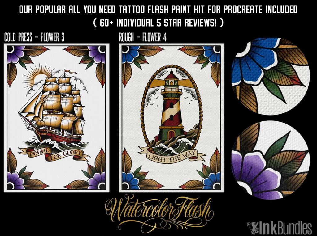 Traditional Tattoo Toolkit for Procreate, Build Your Own Designs, American Traditional Flash Brush Set