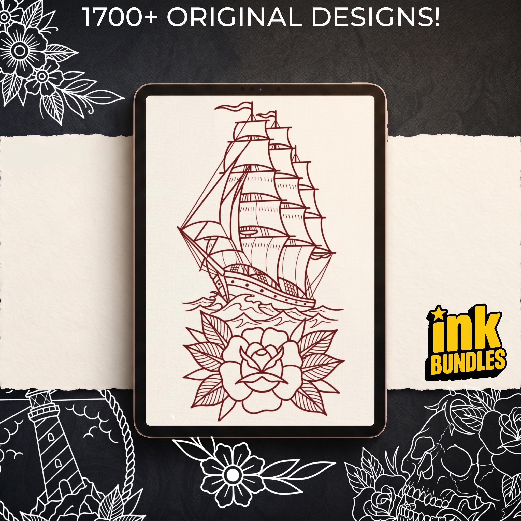 Traditional Tattoo Toolkit for Procreate, Build Your Own Designs, American Traditional Flash Brush Set