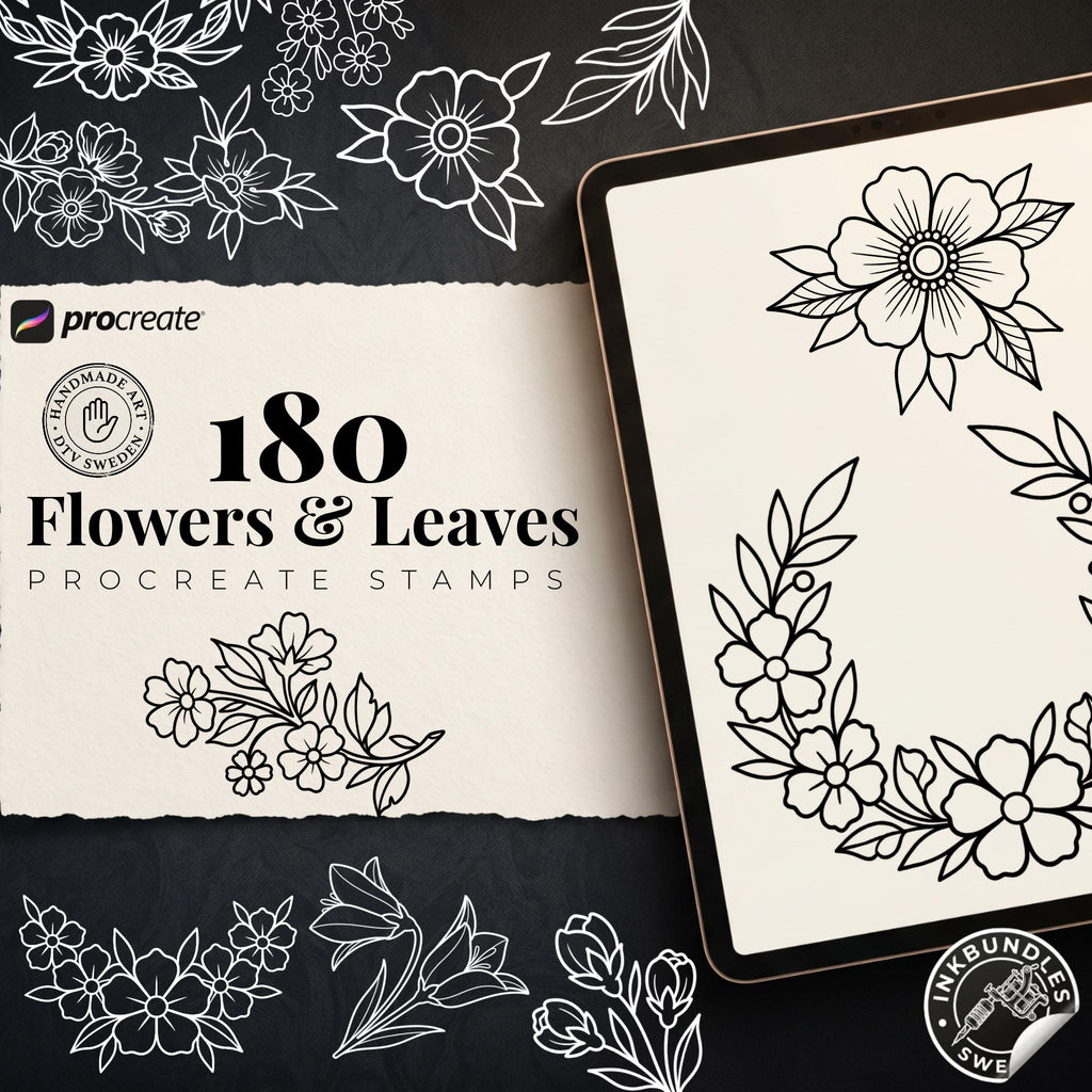 Neo-traditional flowers vol.2 - 100+ custom designs, digital download Procreate/Photoshop Stencils