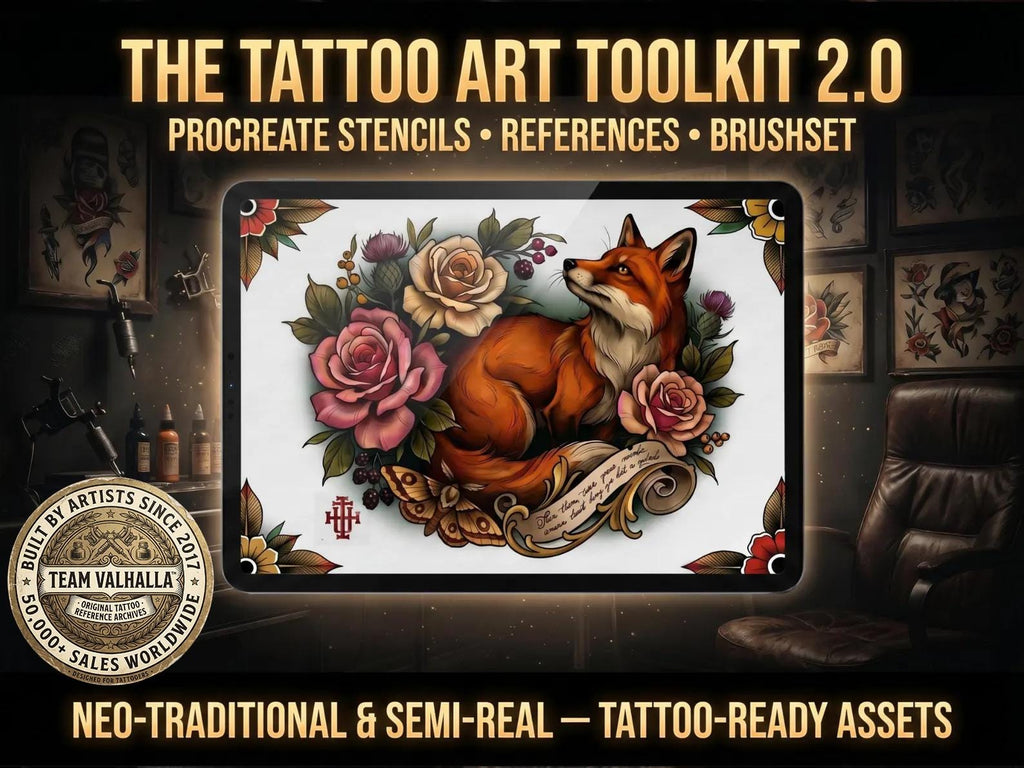 The Tattoo Art Toolkit 2.0 | Neo‑Traditional Semi‑Real Assets