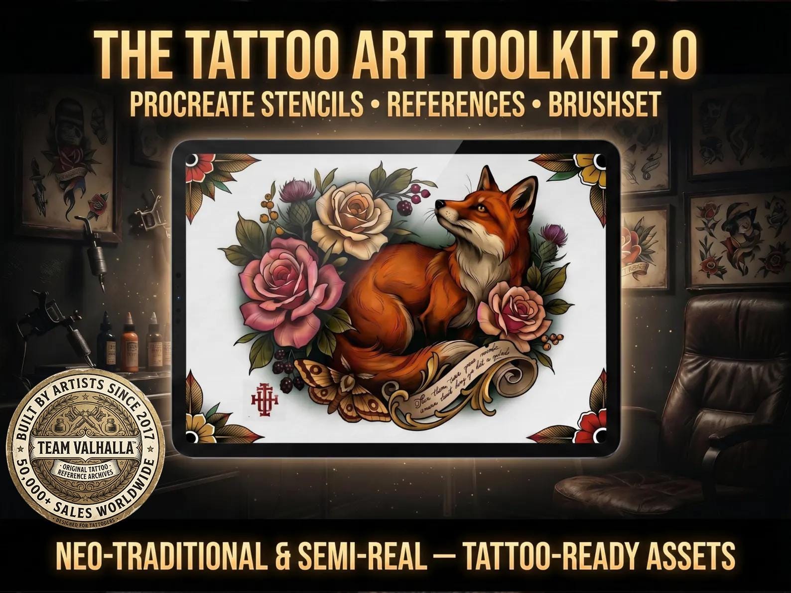 The Tattoo Art Toolkit 2.0 | Neo‑Traditional Semi‑Real Assets