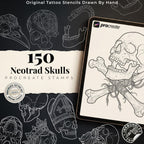 Skull Tattoo Stencils – 150+ Procreate Stamps
