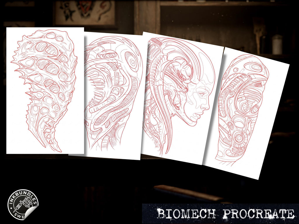 Organica Machina ~ Custom art for Procreate XL collection Biomech references