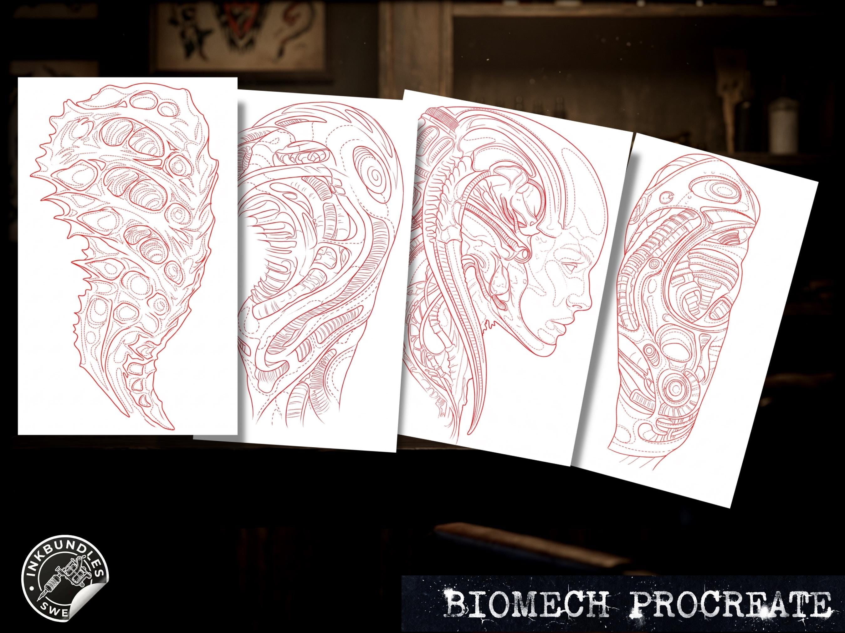 Organica Machina ~ Custom art for Procreate XL collection Biomech references