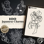 Omamori Lucky Charm Tattoo Stencil art – Japanese Amulets Procreate | PNG | PDF Tattoo References