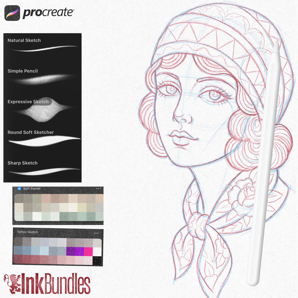 PencilReal ~ realistic pencil brush bundle for Procreate, XL creative kit!