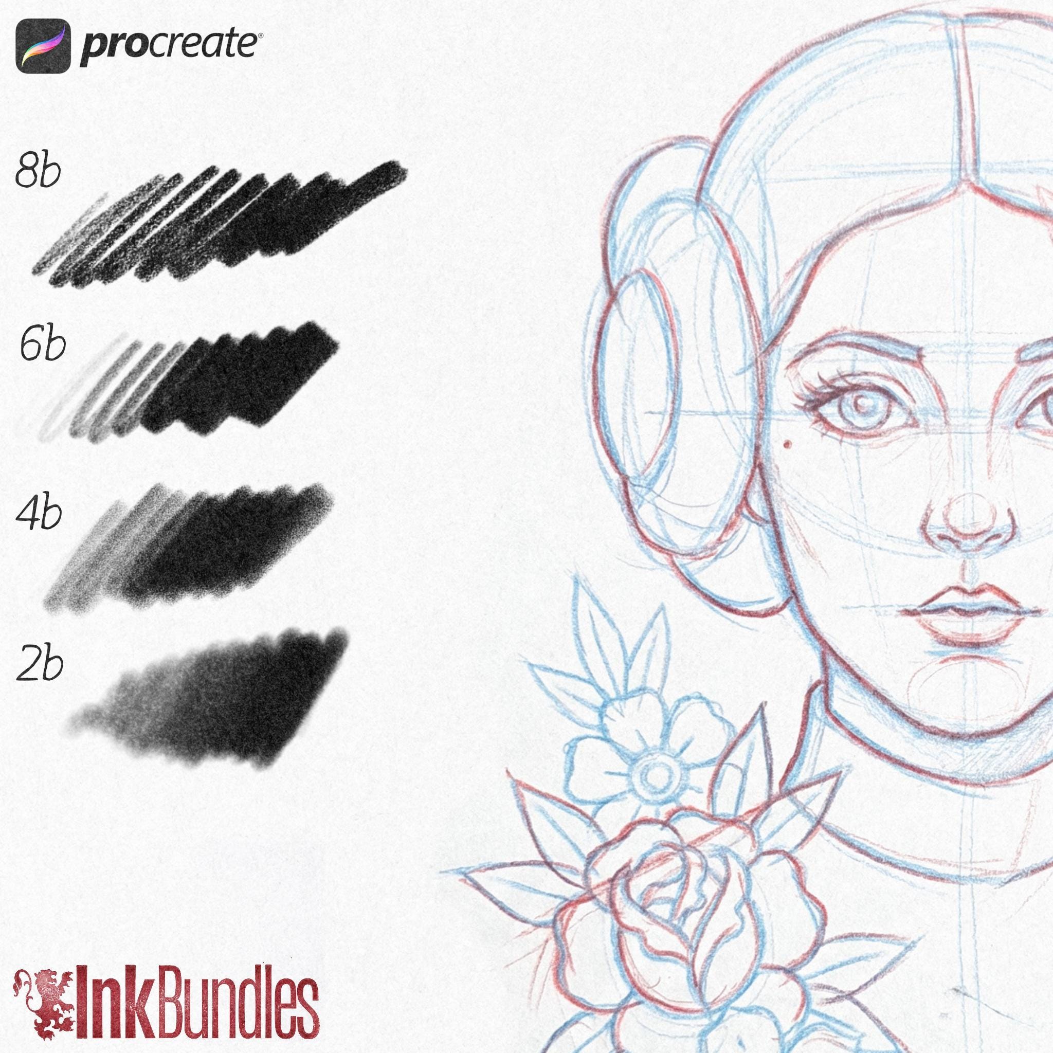 PencilReal ~ realistic pencil brush bundle for Procreate, XL creative kit!