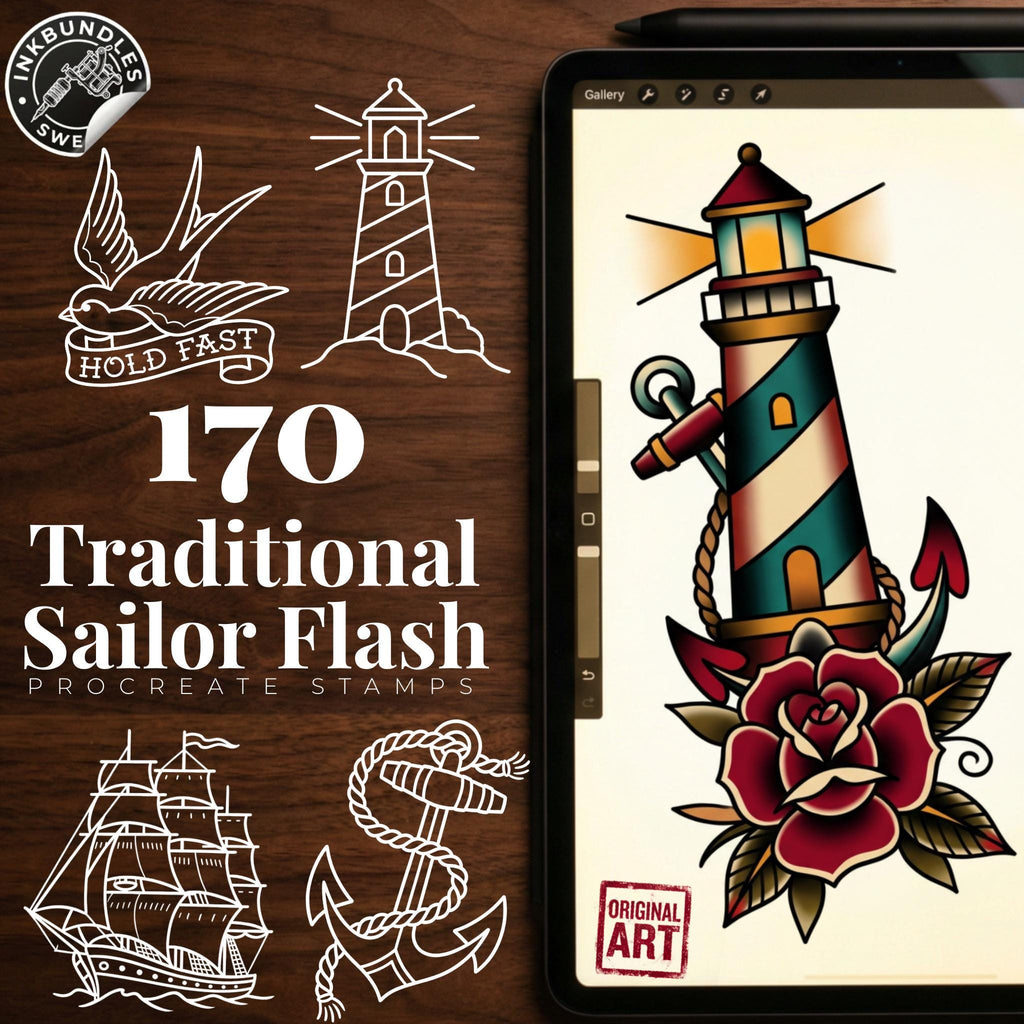 Procreate, Ship Ahoy! 100+ tattos, outlined tattoo ideas, hand drawn art