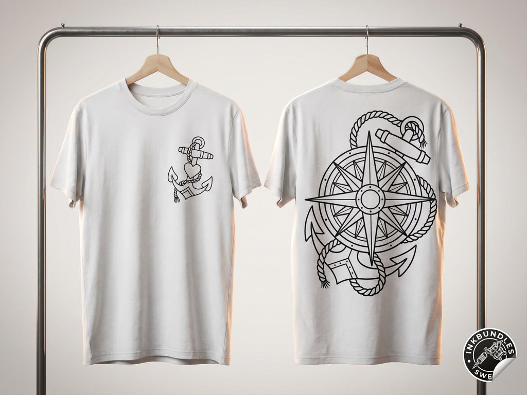Procreate, Ship Ahoy! 100+ tattos, outlined tattoo ideas, hand drawn art