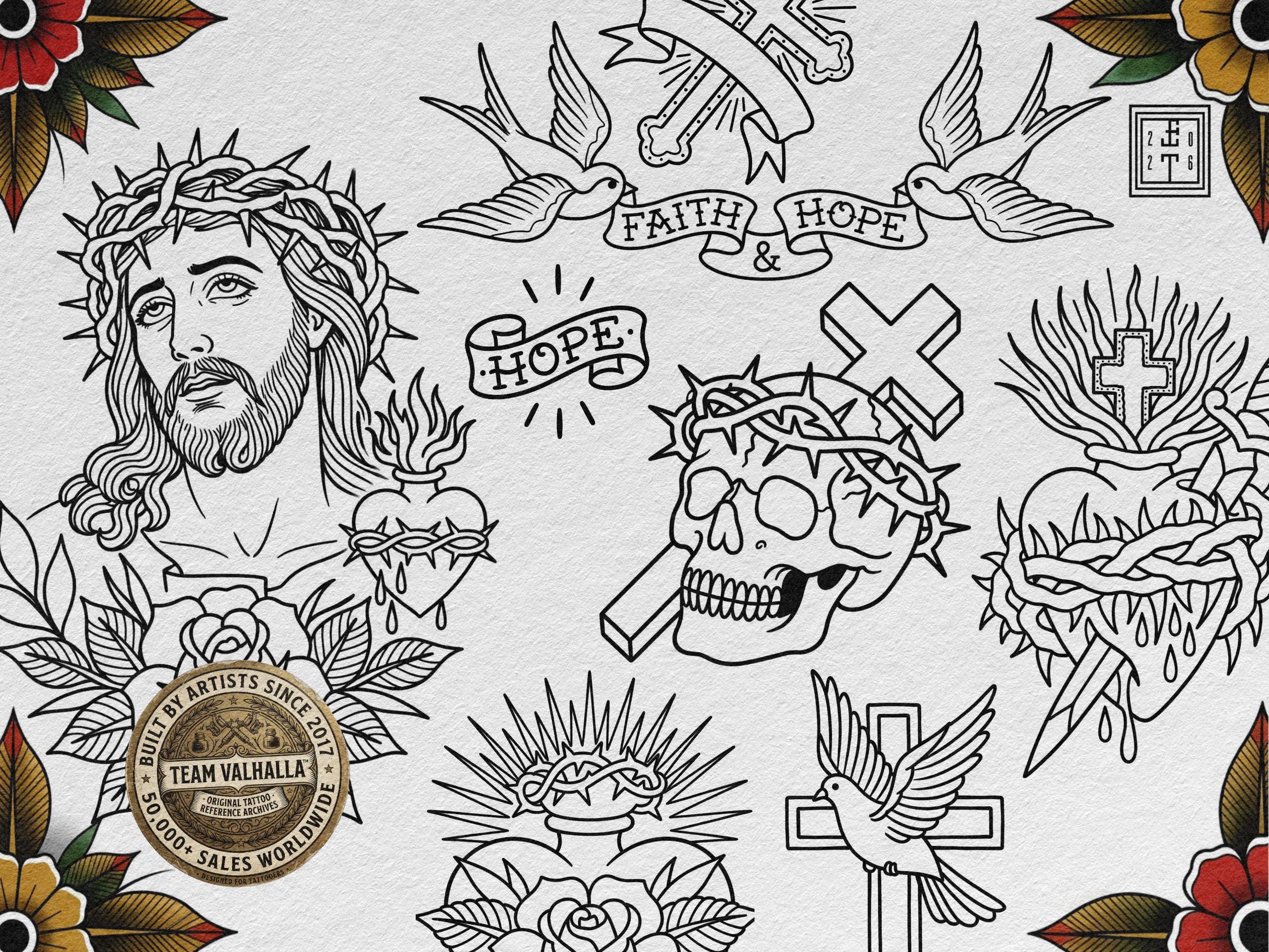Religious Designs | Procreate + PNG & Ebook| Saints | Tatto art stencils