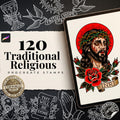 Religious Designs | Procreate + PNG & Ebook| Saints | Tatto art stencils