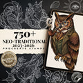 Neo-Traditional Stencil Library 2025 – 750+ Procreate Stamps