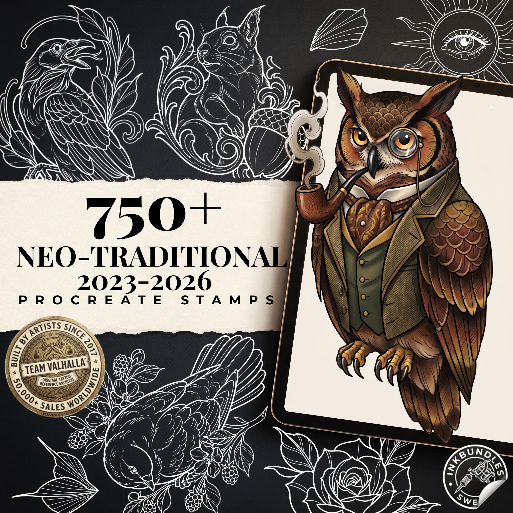 Neo-Traditional Tattoo stencil Library 2025