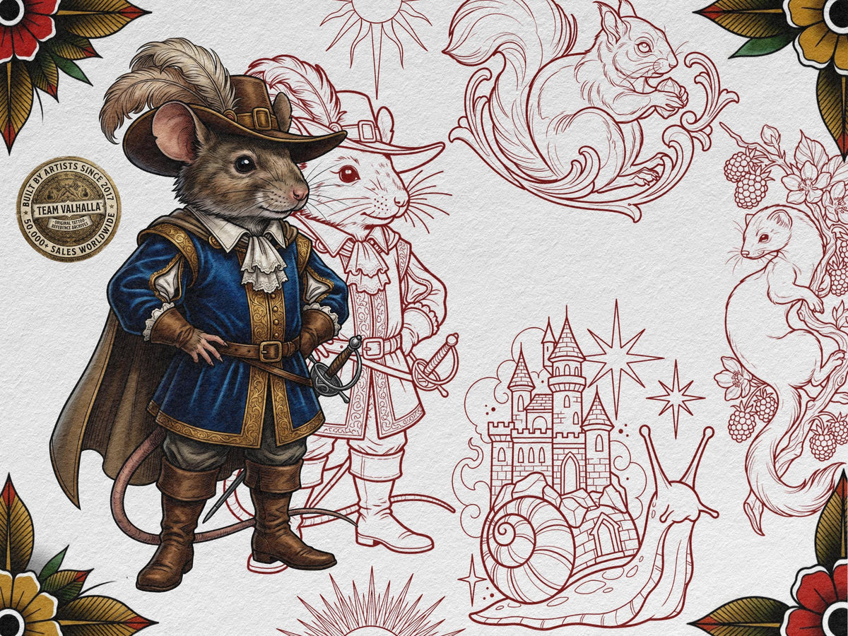 Neo-Traditional Stencil Library 2025 – 750+ Procreate Stamps – preview 10