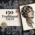 Traditional vol.4 150 designs, Custom stencil designs for Procreate, Old school stamp brushes, digital download