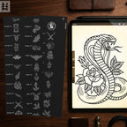Traditional vol.4 150 designs, Custom stencil designs for Procreate, Old school stamp brushes, digital download