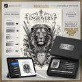 Procreate Engraving Brush Kit: 360+ Woodcut Texture Brushes & Canvas (Digital Download