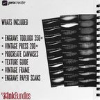Procreate The Engrave Toolbox & Vintage Press, 500+ Original Procreate Brushes