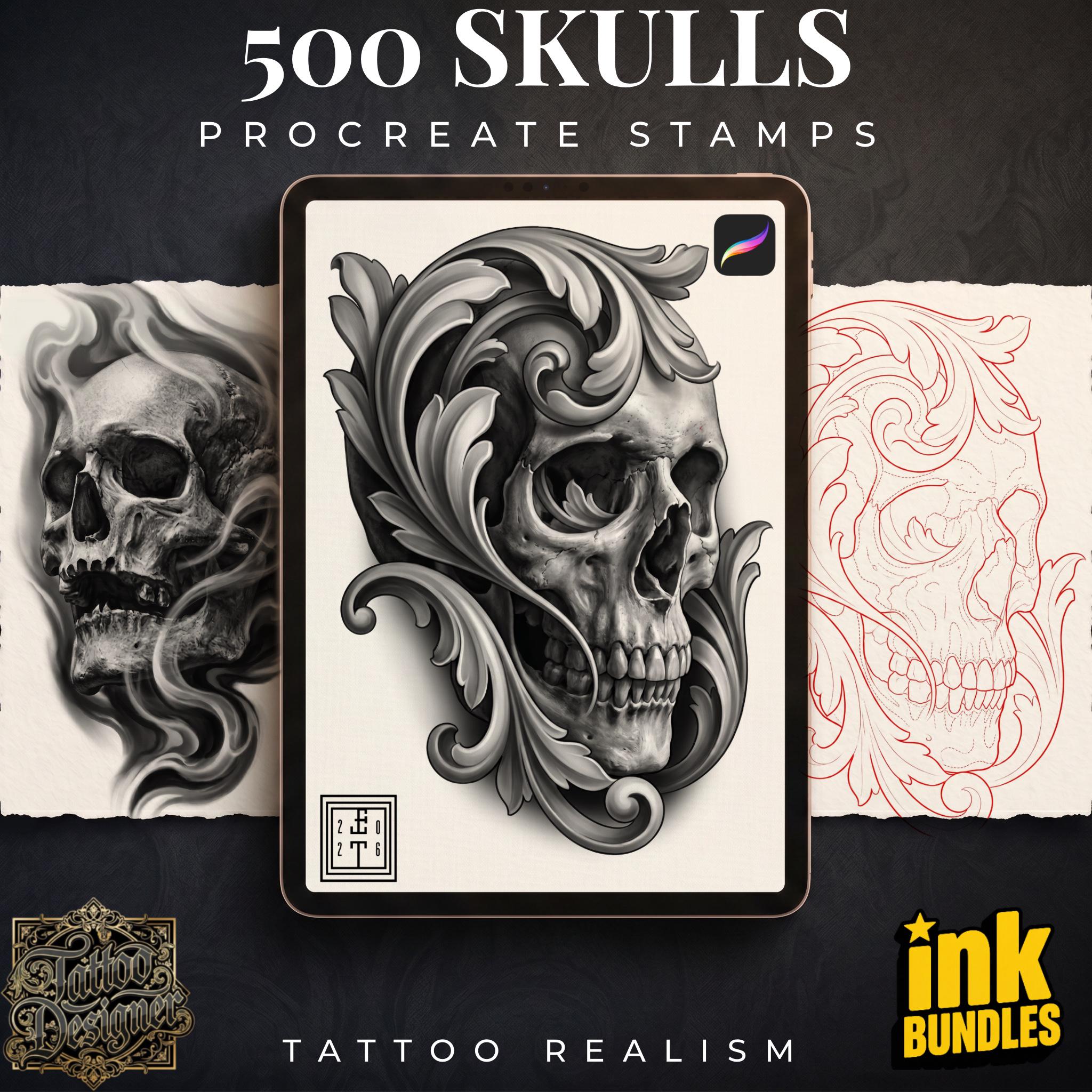 The skull project, 500 custom designs for Procreate