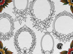 Procreate Flash Frames, 60 designs, Custom stencil designs for Procreate, Old school stamp brushes, digital download