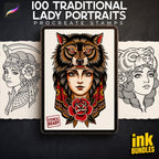 Procreate 100 Traditional Lady Portraits