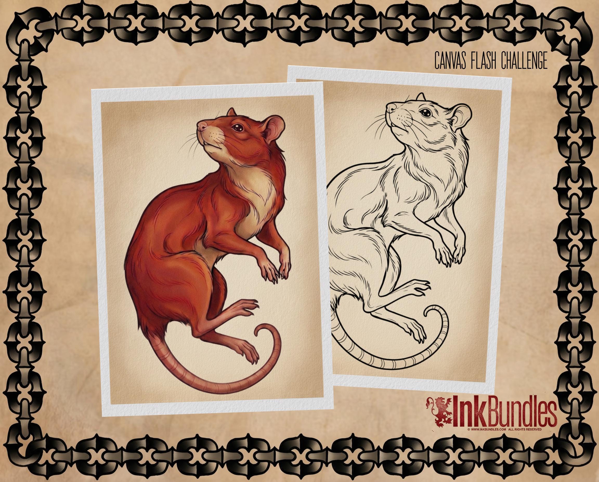 Procreate Neo Traditional Animal Tattoo Design Reference Kit, Brushset & PNG, original stencils