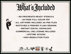 Tea Party Tattoo Stencils – Procreate Stamps