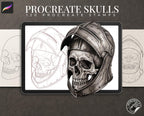 Procreate Skulls, Realistic skull references, stencil collection