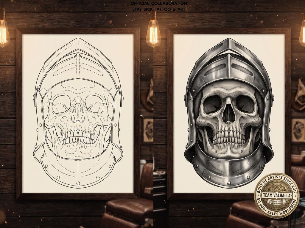Procreate Skulls, Realistic skull references, stencil collection