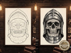 Procreate Skulls, Realistic skull references, stencil collection