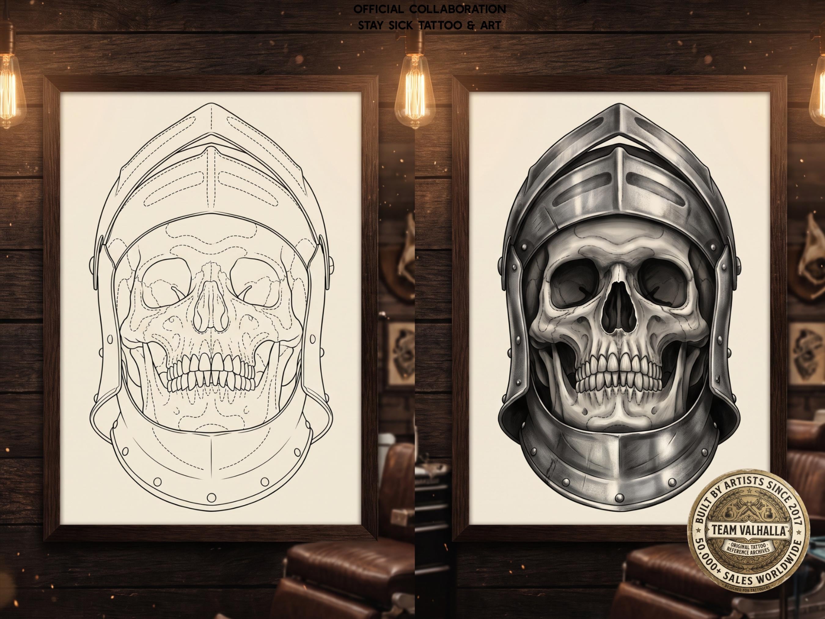 Procreate Skulls, Realistic skull references, stencil collection