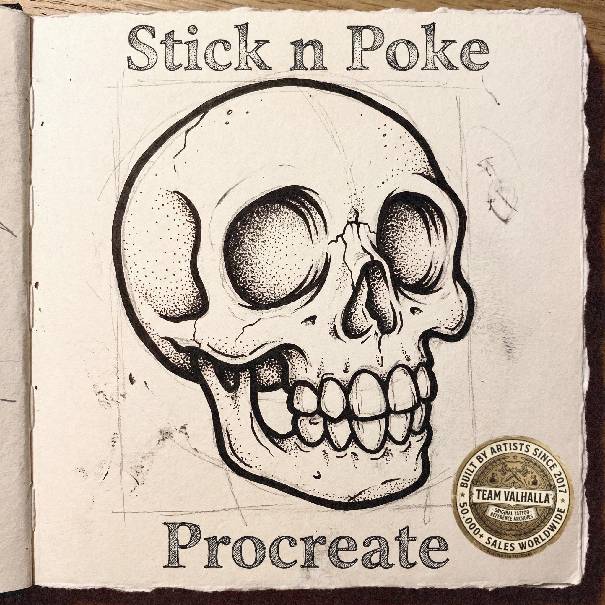 Procreate, stick n poke ~ 100% custom made brushes, designs, canvas & palettes