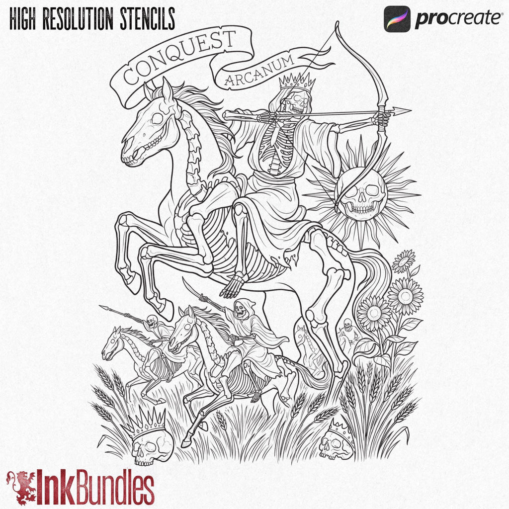 Arcanum, Medieval Traditional – Stencils & Flash Art Procreatee, PDF Tattoo References