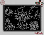 Traditional Swallows Tattoo Design kit - Procreate | 100+ Classic Swallow Tattoos, Old School Stencils