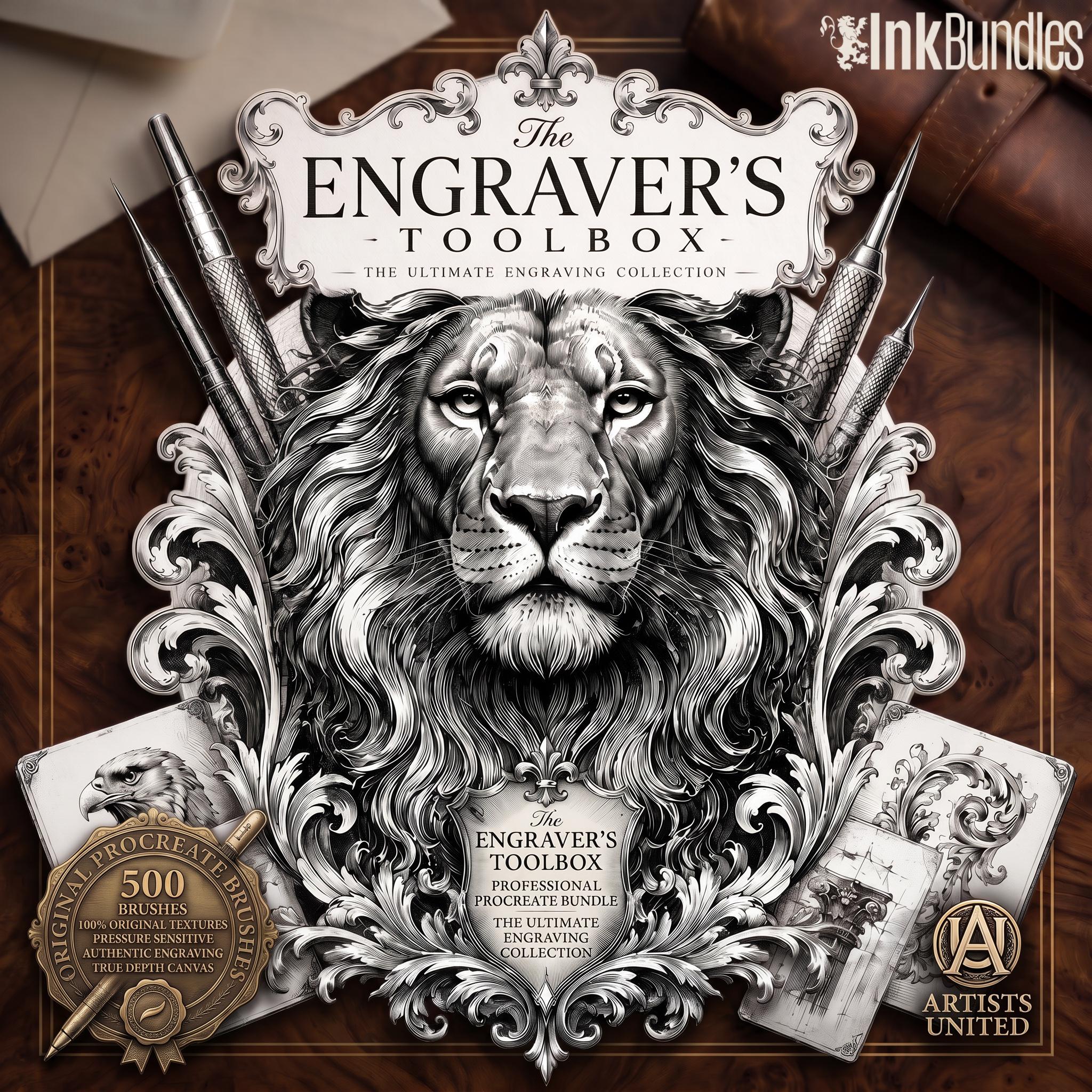Procreate Engraving Toolbox Ultimate Brush Kit: 500+