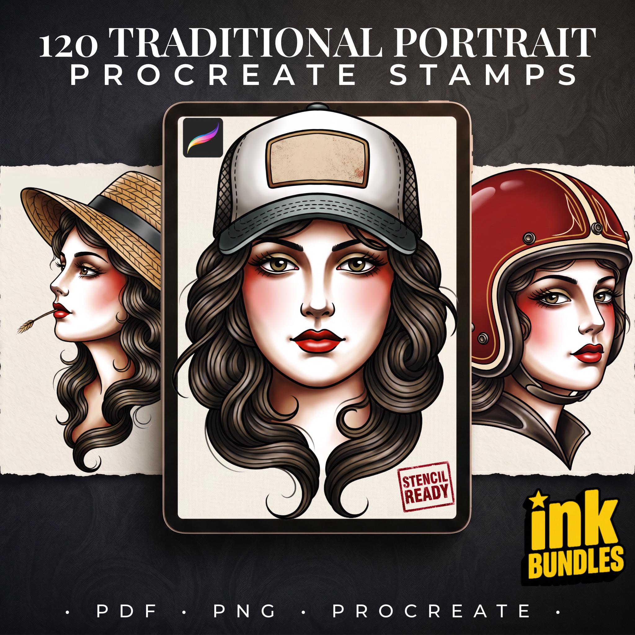 Procreate 100 Traditional Lady Portraits