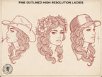 Procreate 100 Traditional Lady Portraits