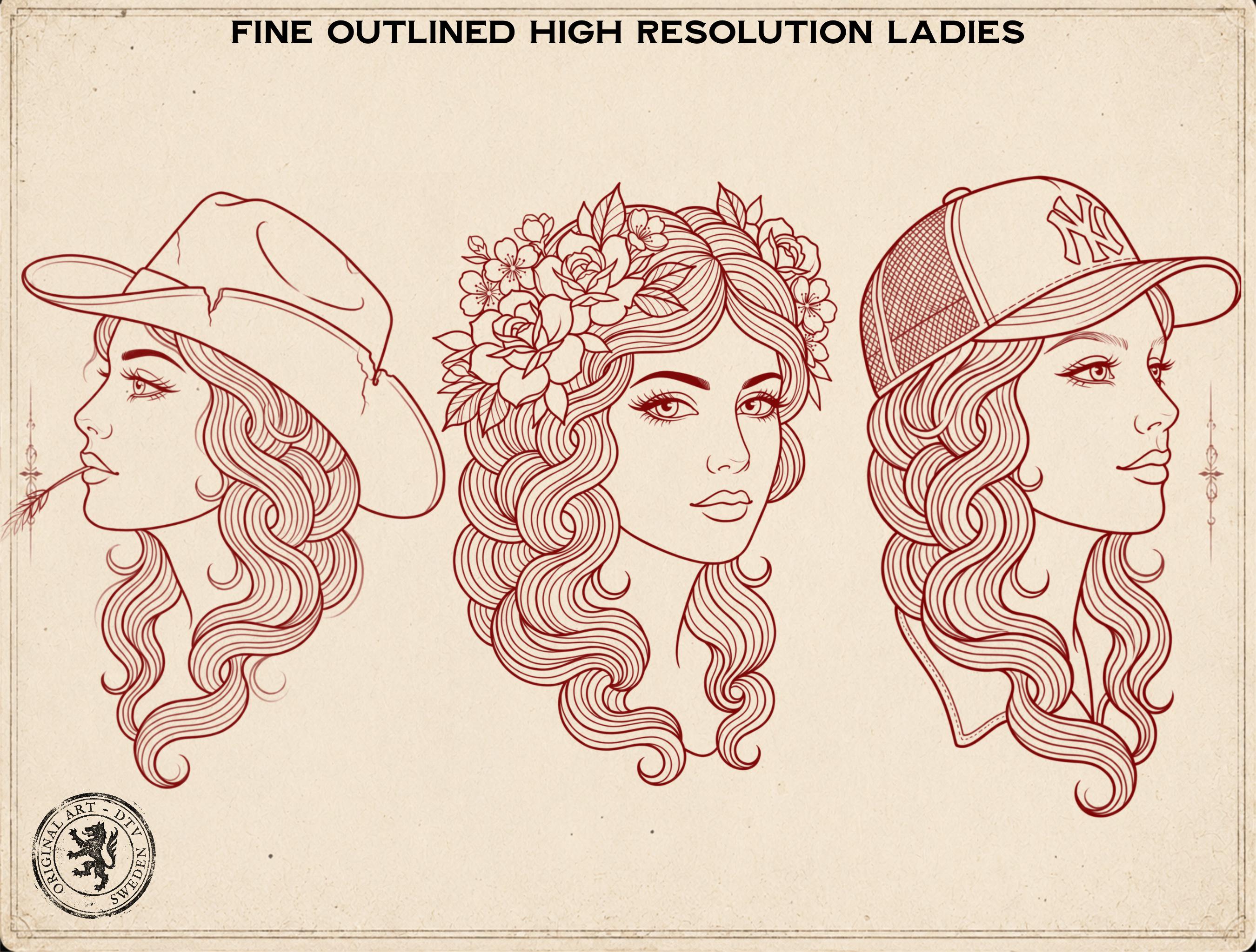 Procreate 100 Traditional Lady Portraits