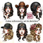 Procreate 100 Traditional Lady Portraits
