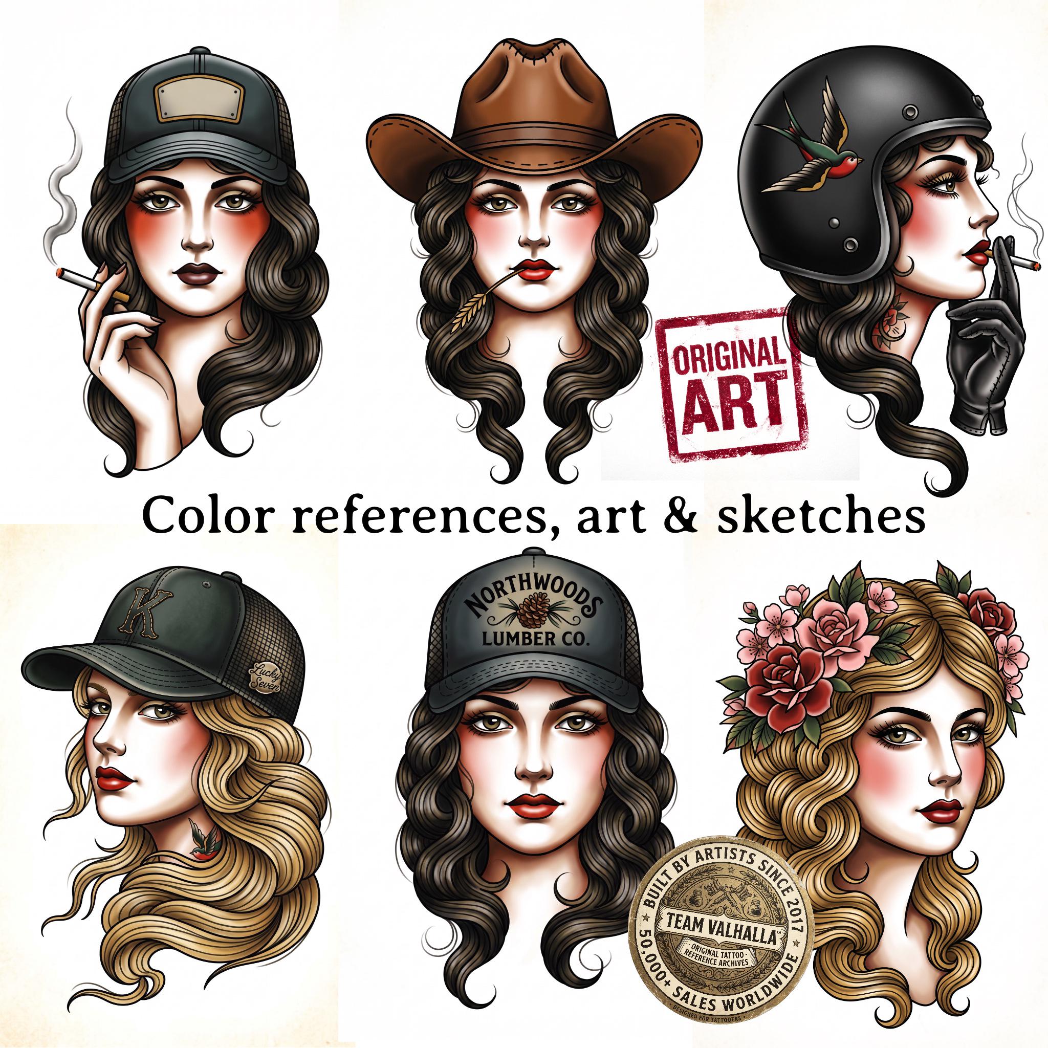 Procreate 100 Traditional Lady Portraits