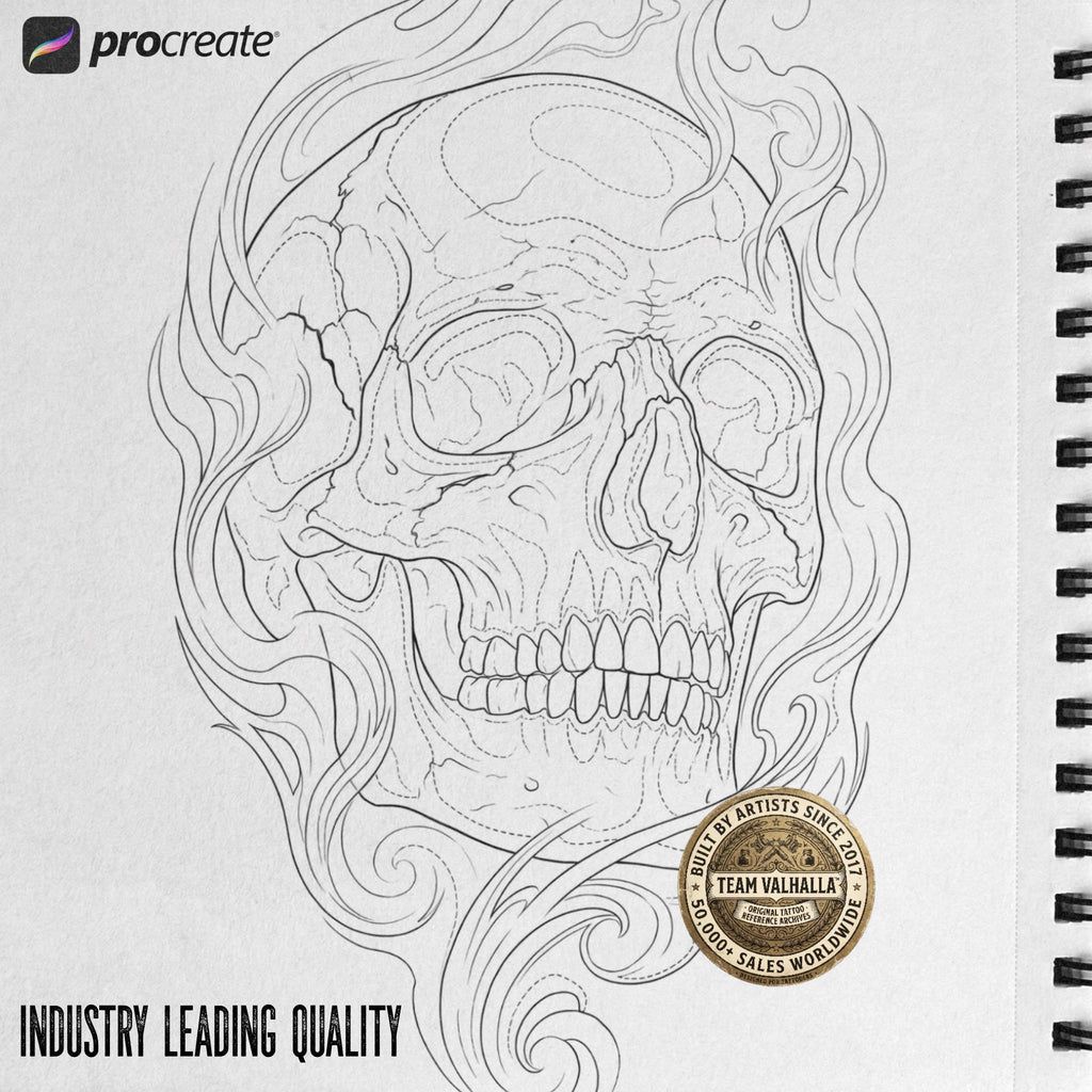 The skull project, 500 custom designs for Procreate