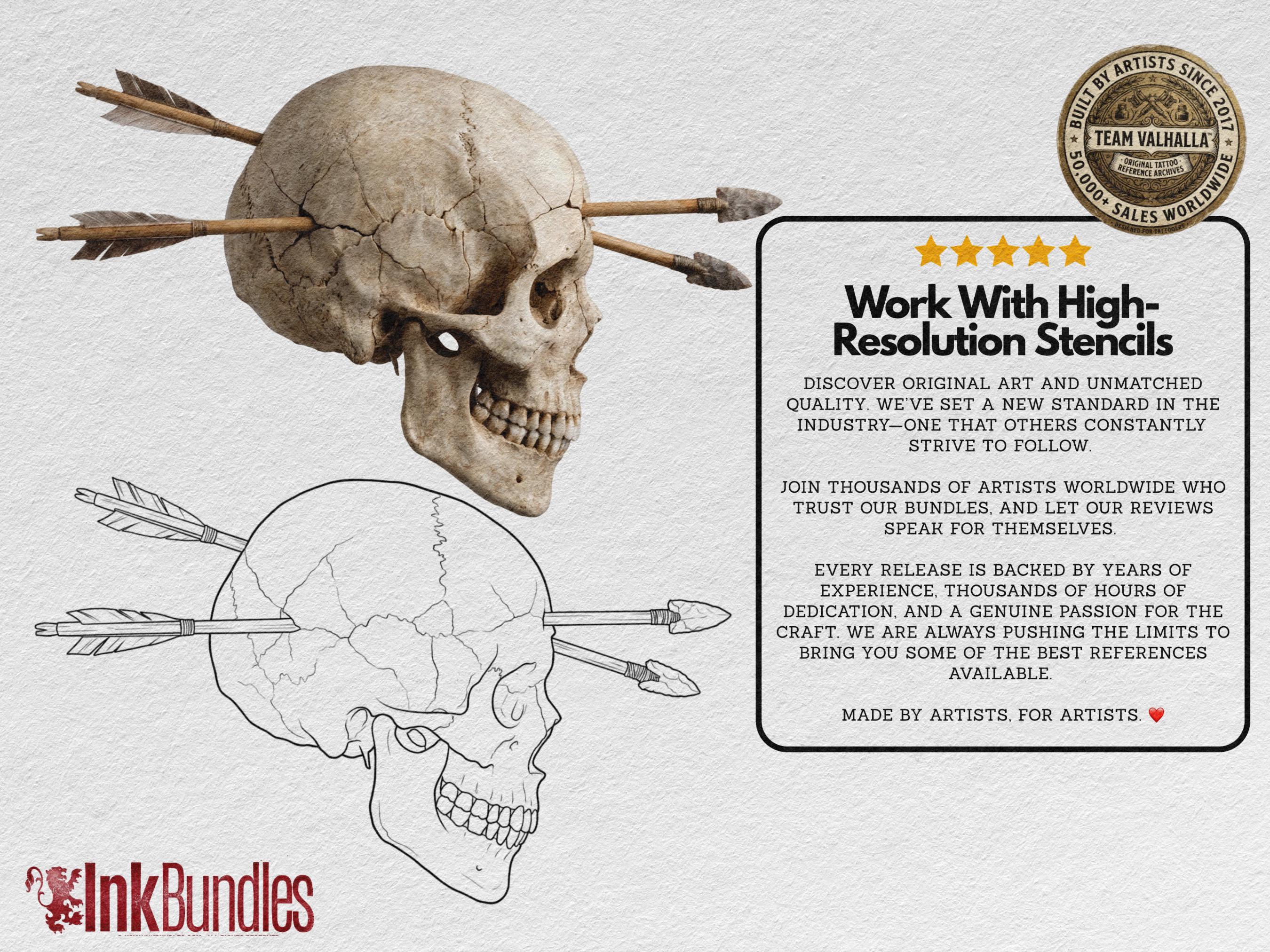 The skull project, 500 custom designs for Procreate