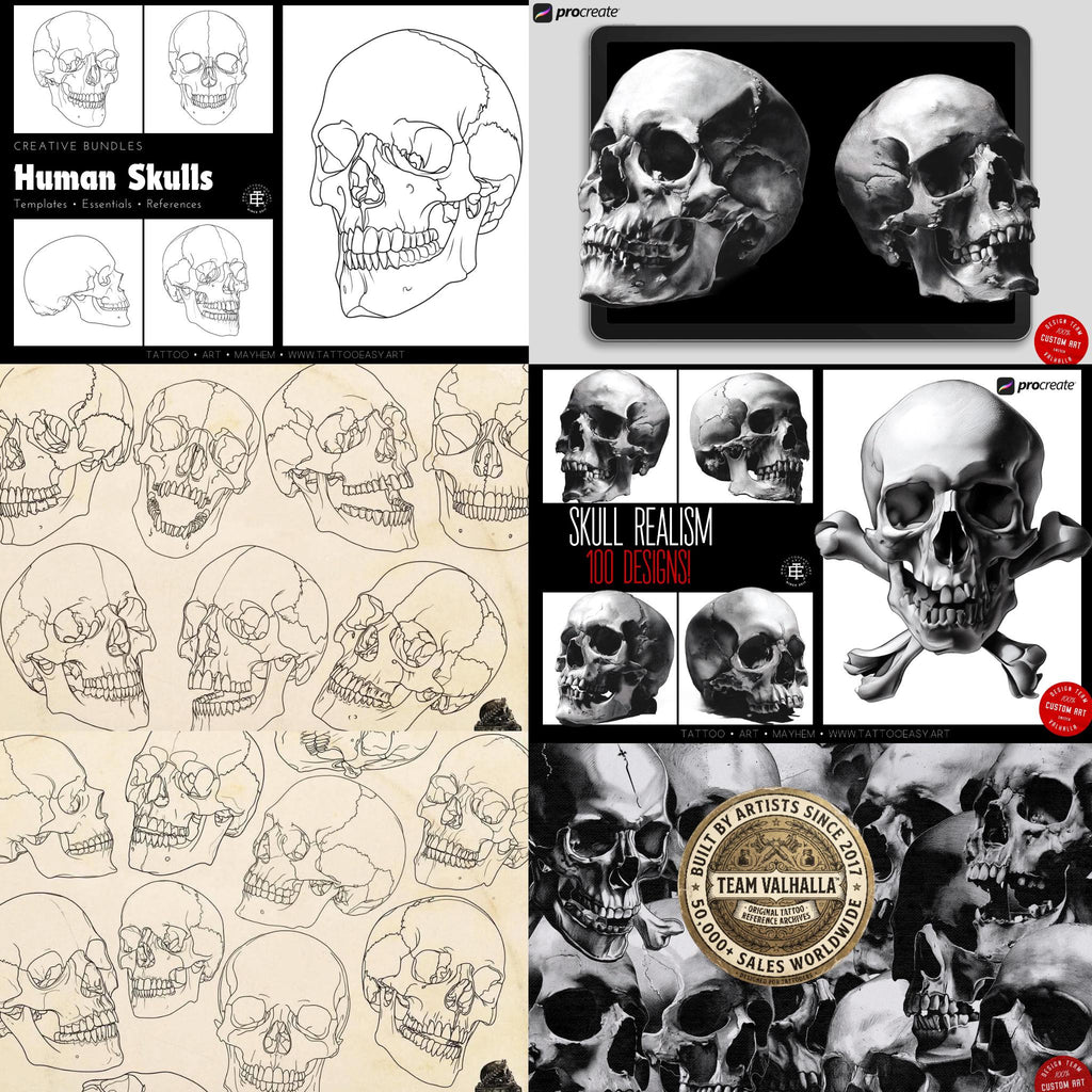The skull project, 920 custom designs for Procreate