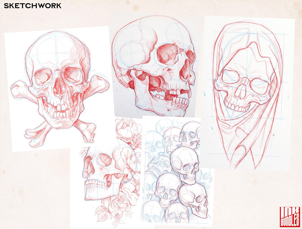 Realism Skull Project – 920+ Procreate Stamps – preview 5