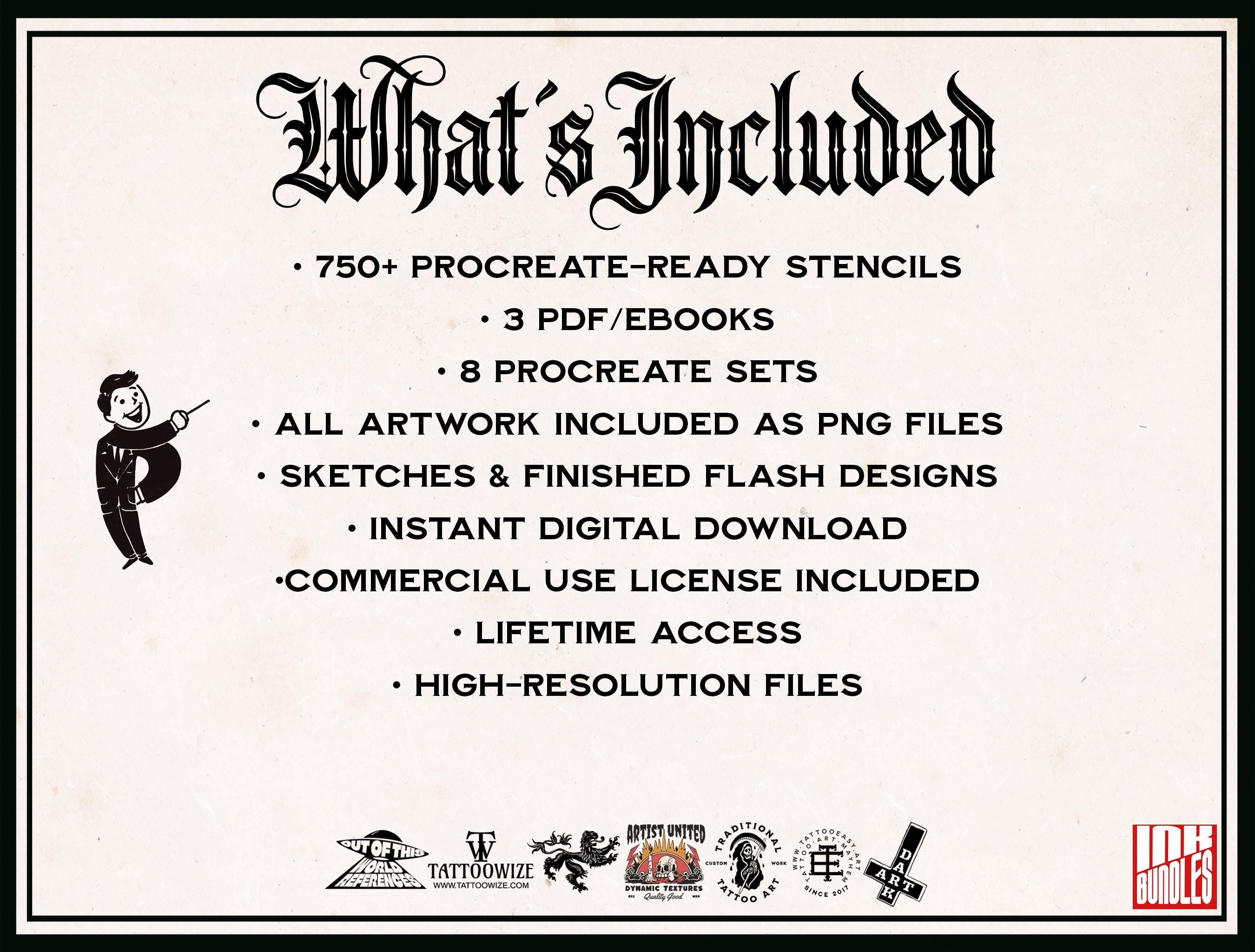 Neo-Traditional Tattoo stencil Library 2025