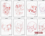 Tattoo Sketch Book PDF, High-Res Flash Art, Digital Tattoo eBook, Skull Sketchbook