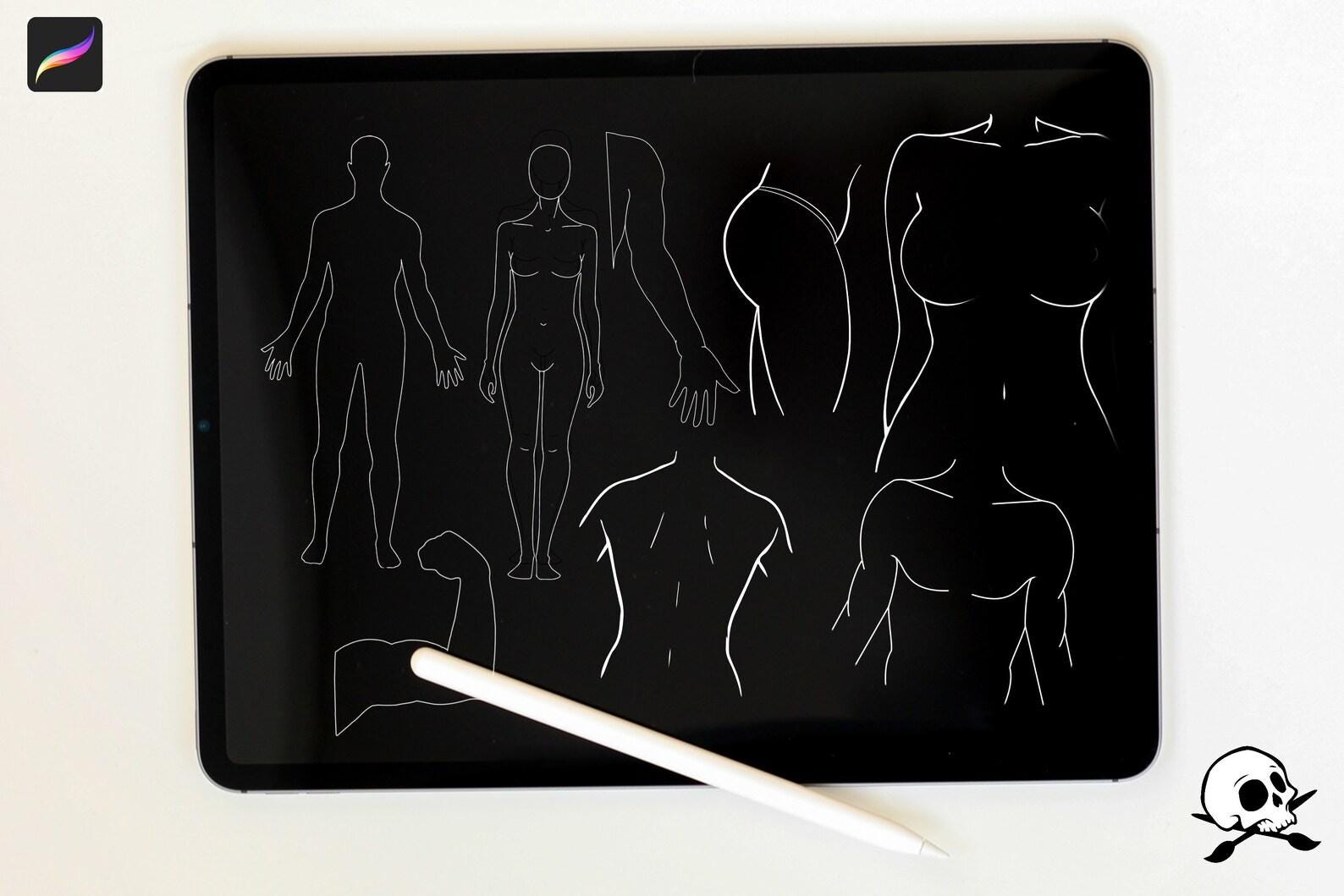 Procreate Tattoo Stamps: 145 Body Part Brushes for Tattoo Design