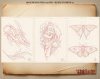 Neo-Trad vol.1, 89 pages tattoo sketchbook, custom art inspiration