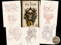 Neo-Trad vol.1, 89 pages tattoo sketchbook, custom art inspiration