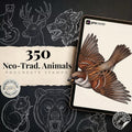Procreate Neo Traditional Animal Tattoo Design Reference Kit, Brushset & PNG, original stencils